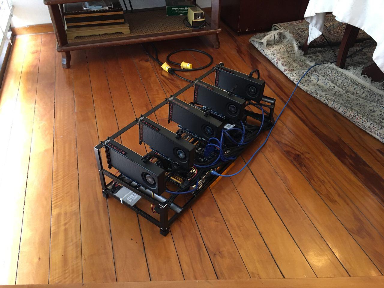 rig con tarjetas de video para minar Ethereum