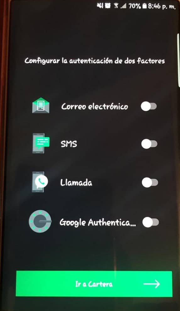 Autenticación de dos factores con Green