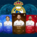 Tarjetas coleccionables del Real Madrid con Logo del equipo entre monedas de ethereum con fondo digital. Composición por CriptoNoticias. Slon.pics / slon.pics; Wikipedia / wikipedia.org; Sorare / twitter.com; starline / freepik.com.