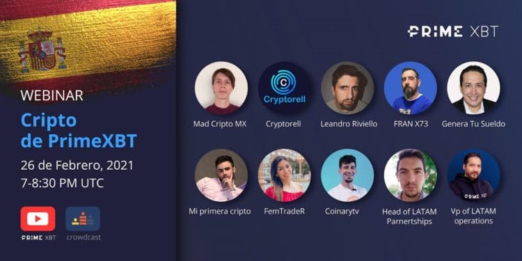 Participantes del webinar sobre criptomonedas de Prime XBT