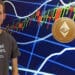 Vitalik Buterin y ether sobre gráfico bursatil.