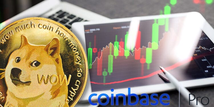 aumento precio dogecoin listamiento coinbase pro