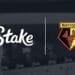 Logos del Casino Stake y del equipo de fútbol inglés Watford FC