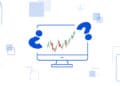 ilustración gráfico de precio del mercado en pantalla de computadora