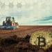 Tractor en campo y BTC sobre tierra.