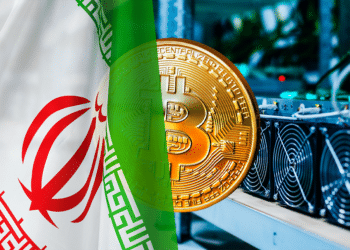 BTC, mineros y bandera de Irán.