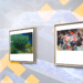 Van Gogh, Monet, Kandinsky, blockchain y logo de Binance.