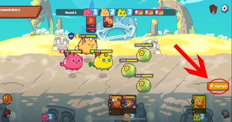 Realizar ataques en Axie Infinity - cómo jugar