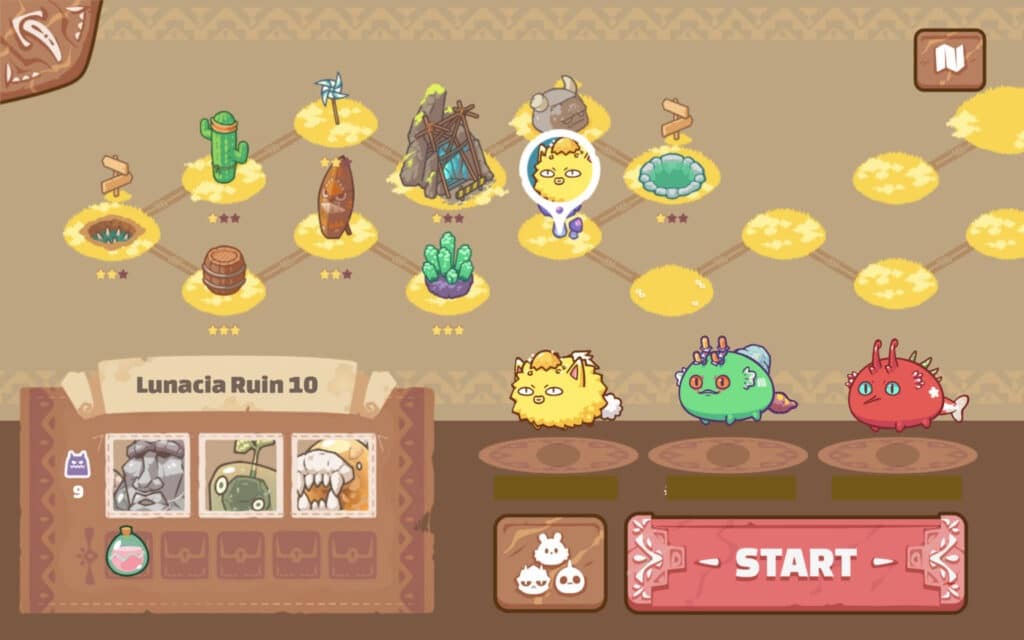 Modo adventure en Axie Infinity - guía cómo jugar juegos NFT