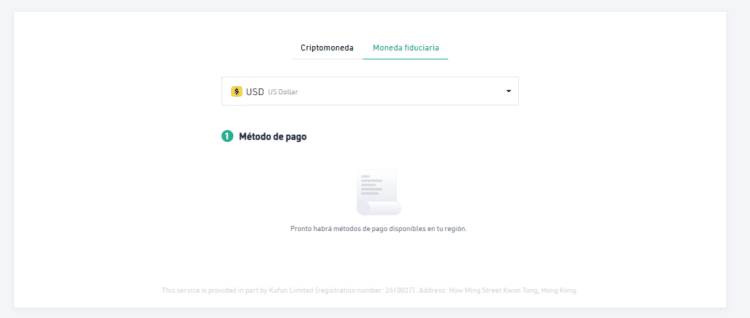 Para el caso de los depósitos en dólares, vale tener en cuenta que KuCoin posee restricciones de uso para Estados Unidos. Fuente: KuCoin.