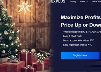 Arbolito navideño al lado de panacarta promocional de Bexplus