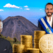 Bukele y Handke con volcán de fondo y BTC.
