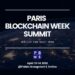 Pancarta promocional del evento Paris Blockchain Week Summit