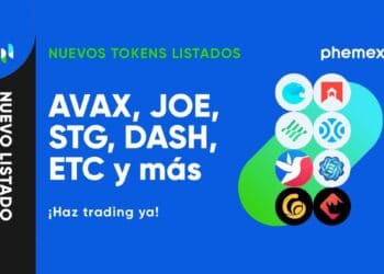 logos de 8 criptomonedas agregadas al exchange Phemex