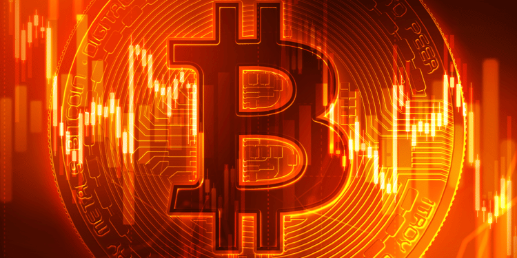 Precio de Bitcoin en rojo.