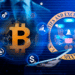 Trader con Bitcoin y logo de SEC.