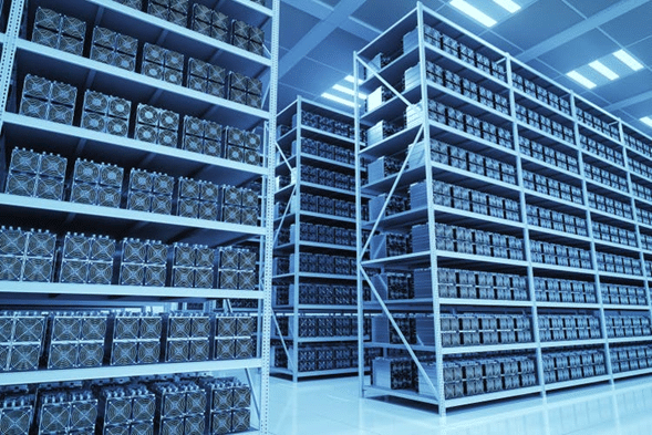 Granja de minería Bitcoin.