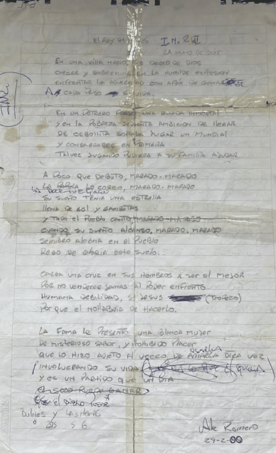 Letra de La Mano de Dios.