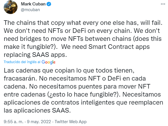 Tweet de Mark Cuban.