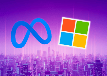 Meta de Facebook, Microsoft y otras 37 empresas se unen para promover un metaverso único. Composición por CriptoNoticias. Fuente:  kinwun / adobe.stock.com ;  Meta / Wikipedia ; Microsoft / WIkipedia.