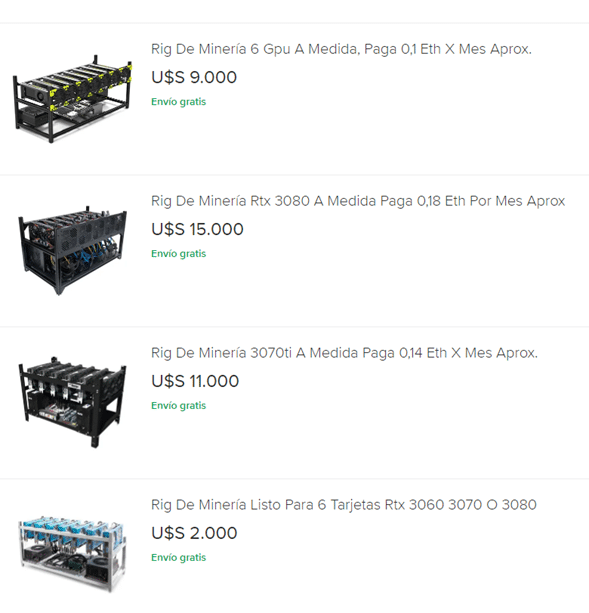 Precio de los mineros