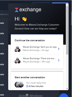 Chat de Waves Exchange.