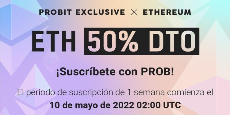 Pancarta promocional de venta de Ether a mitad de precio