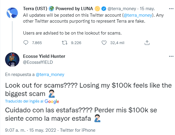 usuarios critican la advertencia de Terra sobre estafas