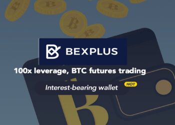 Logo de Bexplus sobre una billetera azul