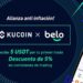 Pancarta promocional de la alianza Kucoin y Belo.