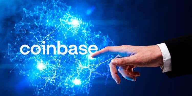 Coinbase junto a unos lightning.