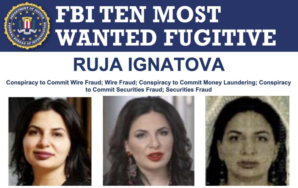 anuncio del FBI sobre la busqueda de Ruja Ignatova
