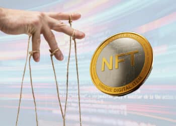 Mano de programador manipulando NFT.