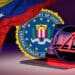 Logo de FBI junto a la bandera de Venezuela.