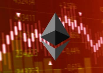 Ethereum junto a gráfico rojo.