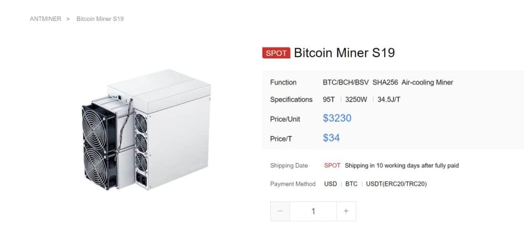 adquirir minero bitcoin miner S19