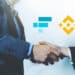 Acuerdo de manos y logos de FTT y Binance
