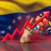 Flecha roja que representa la inflación acompañado de la bandera de Venezuela.