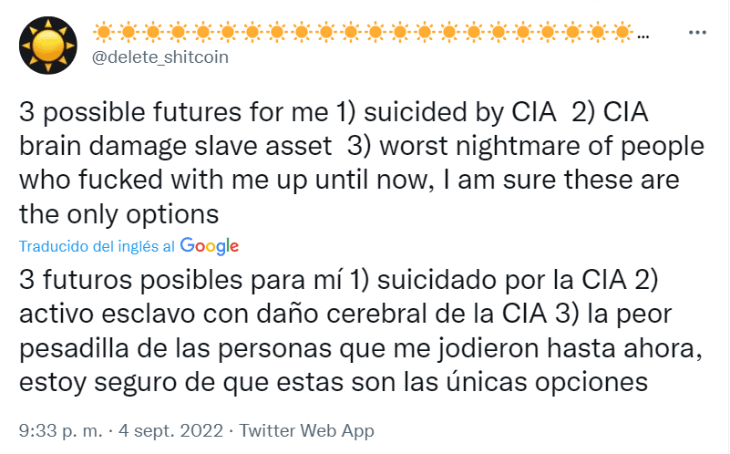 Twitt de @delete_shitcoin.