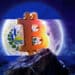 Bitcoin junto a bandera de El Salvador.