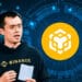 CZ junto a logo de BNB Chain y fondo tecnológicoq ue indica centralización