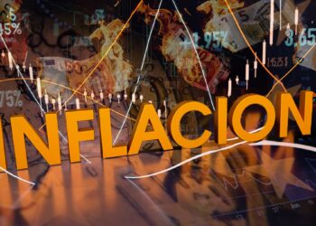 inflación sobre fondo con gráfico de mercado y billetes de euro quemandose