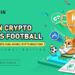 Pancarta promocional del estudio sobre criptomonedas y fútbol de Kucoin.