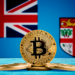 Bitcoin junto a bandera de Fiji.