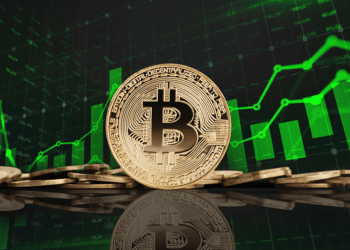 Bitcoin con un gráfico alcista.