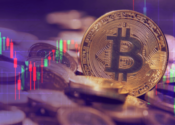 Bitcoin con gráfico de mercado.