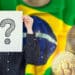 Bandera de Brasil con BTC y persona con signo de interrogación
