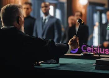 juez cerrando caso de celsius exchange en Juicio en frente de grupo de personas involucradas