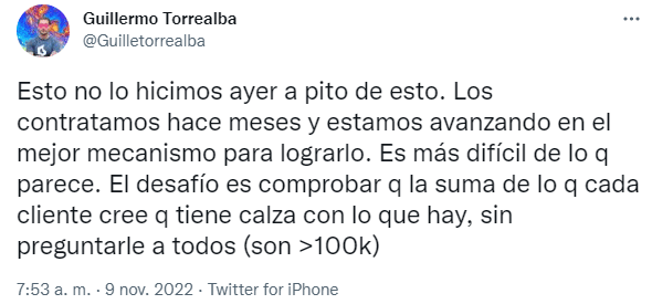 Tuit del CEO de Buda.com.