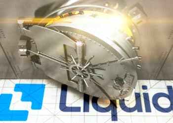 Boveda cerrándose con logo de Liquid